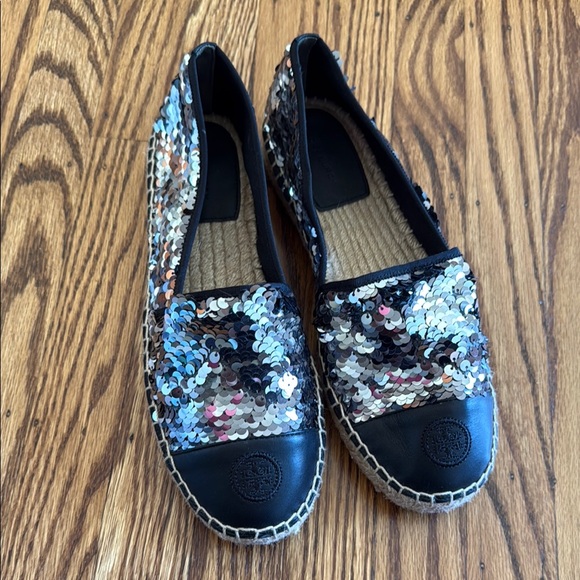 Tory Burch Shoes - TORY BURCH FLAT ESPADRILLE BLACK SEQUIN WOMEN'S SIZE 10 New without tags